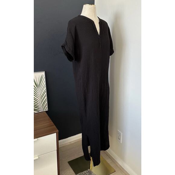 It Is Well Mandarin Gauze Dress Organic Cotton Made In California - Picture 5 of 16